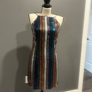 Altar'd State Vibrant Sequin Mini Dress